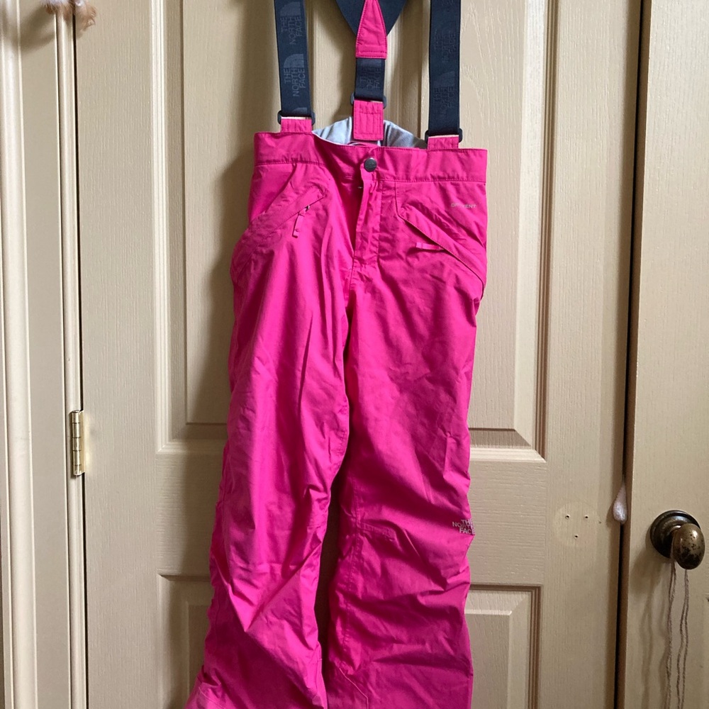 Girls The North Face Pink Insulated ski snow snowpants skipants pants overalls